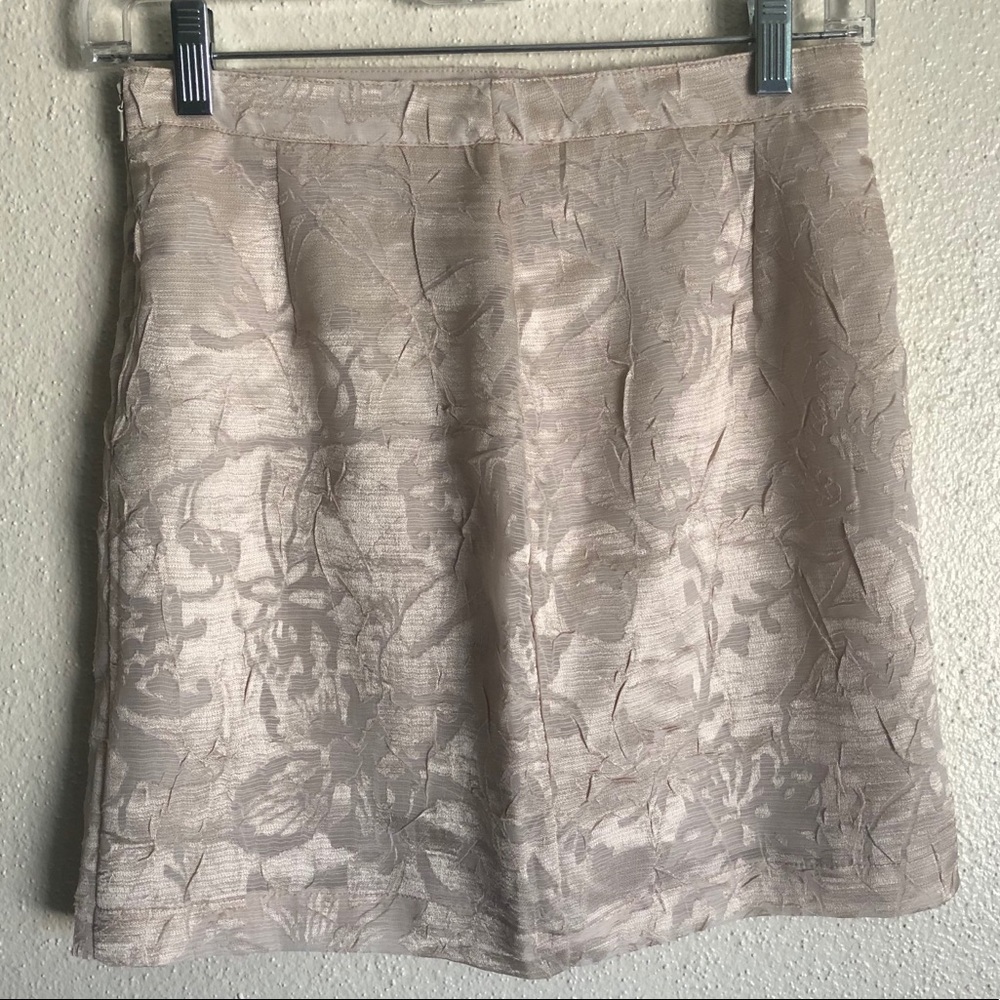 Love21 Champagne Paisley/Floral Mini Skirt